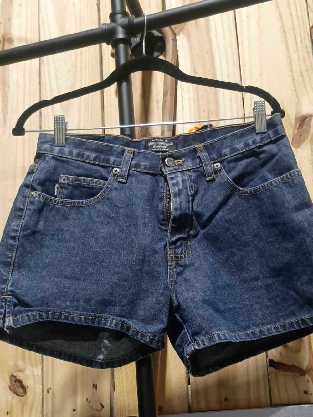 Women's Dark Blue Denim Jean Shorts - Classic Five-Pocket Style